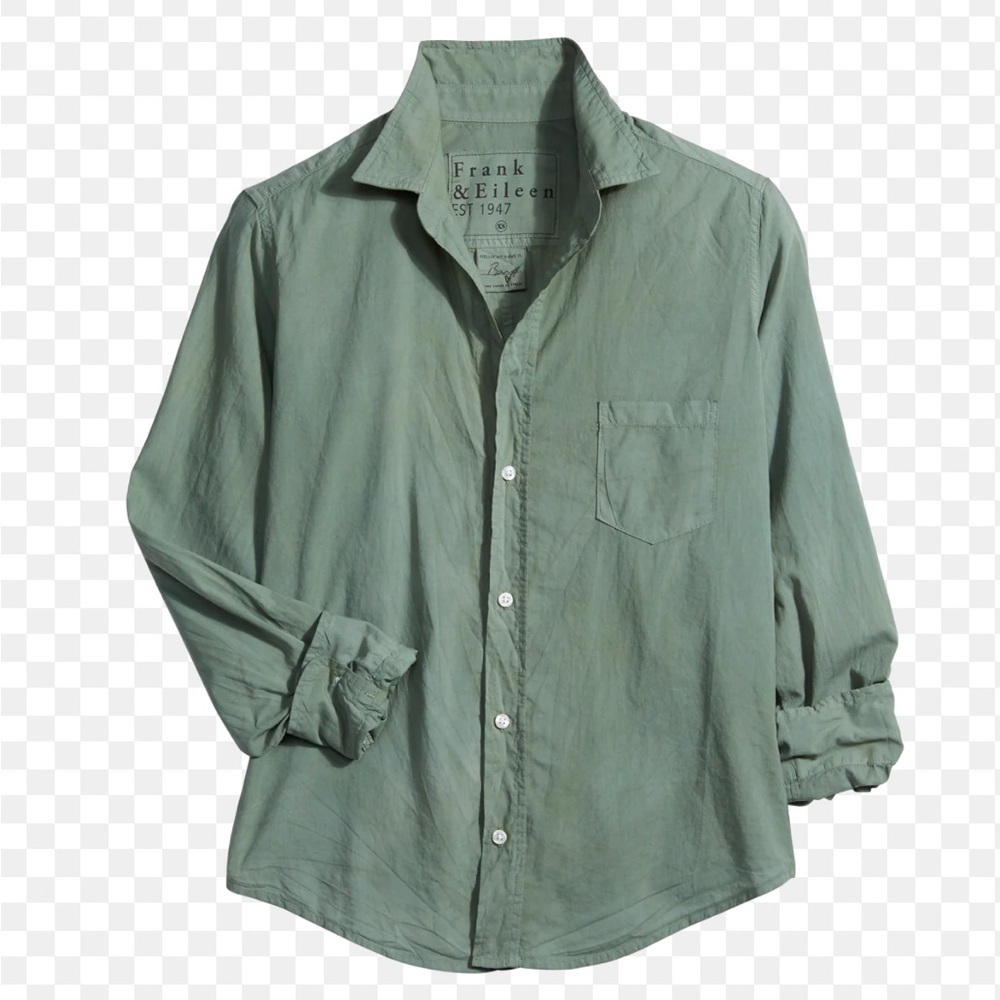 Frank and Eileen Tee Lab Button Up Olive Green Relaxed Fit Sz Medium NEW